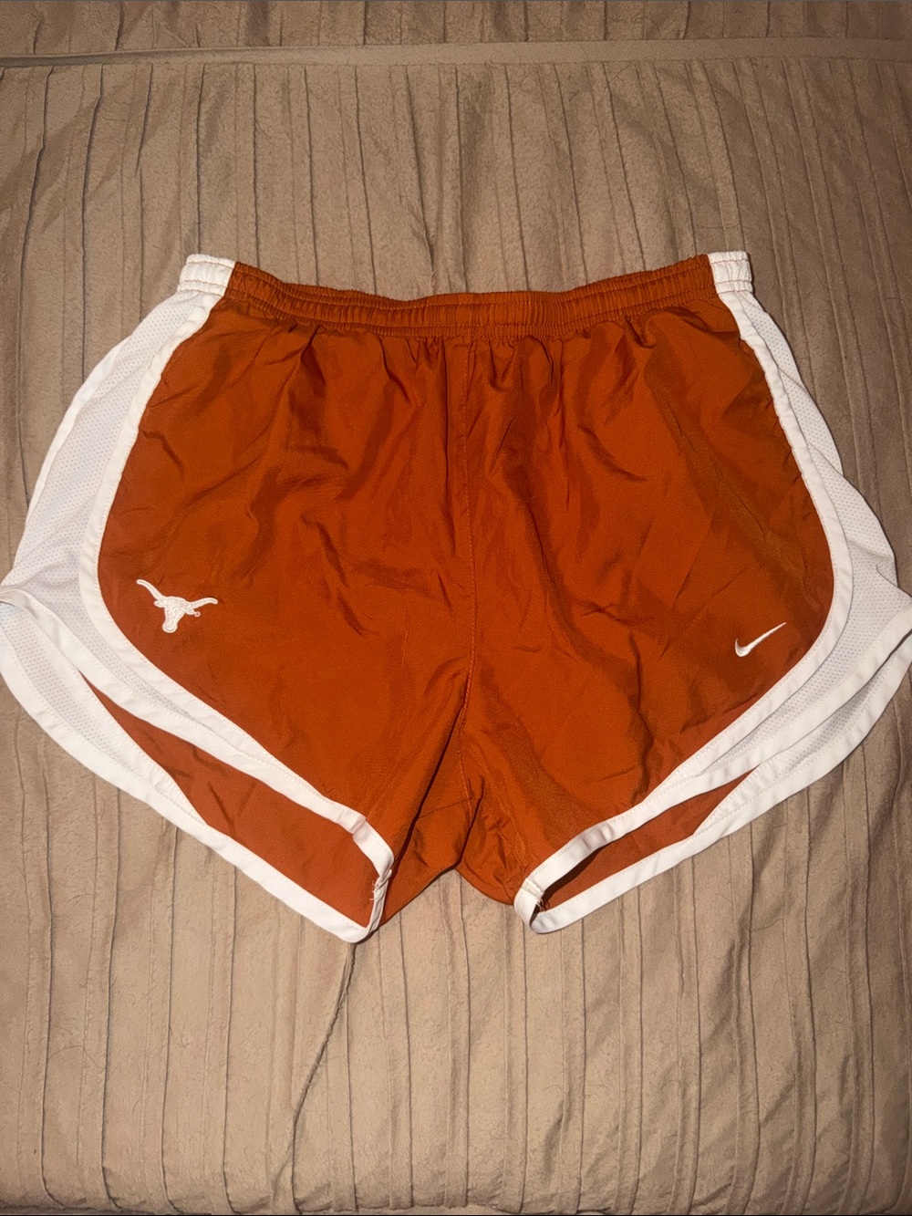 Nike Women's Burnt Orange Athletic Shorts with White Trim